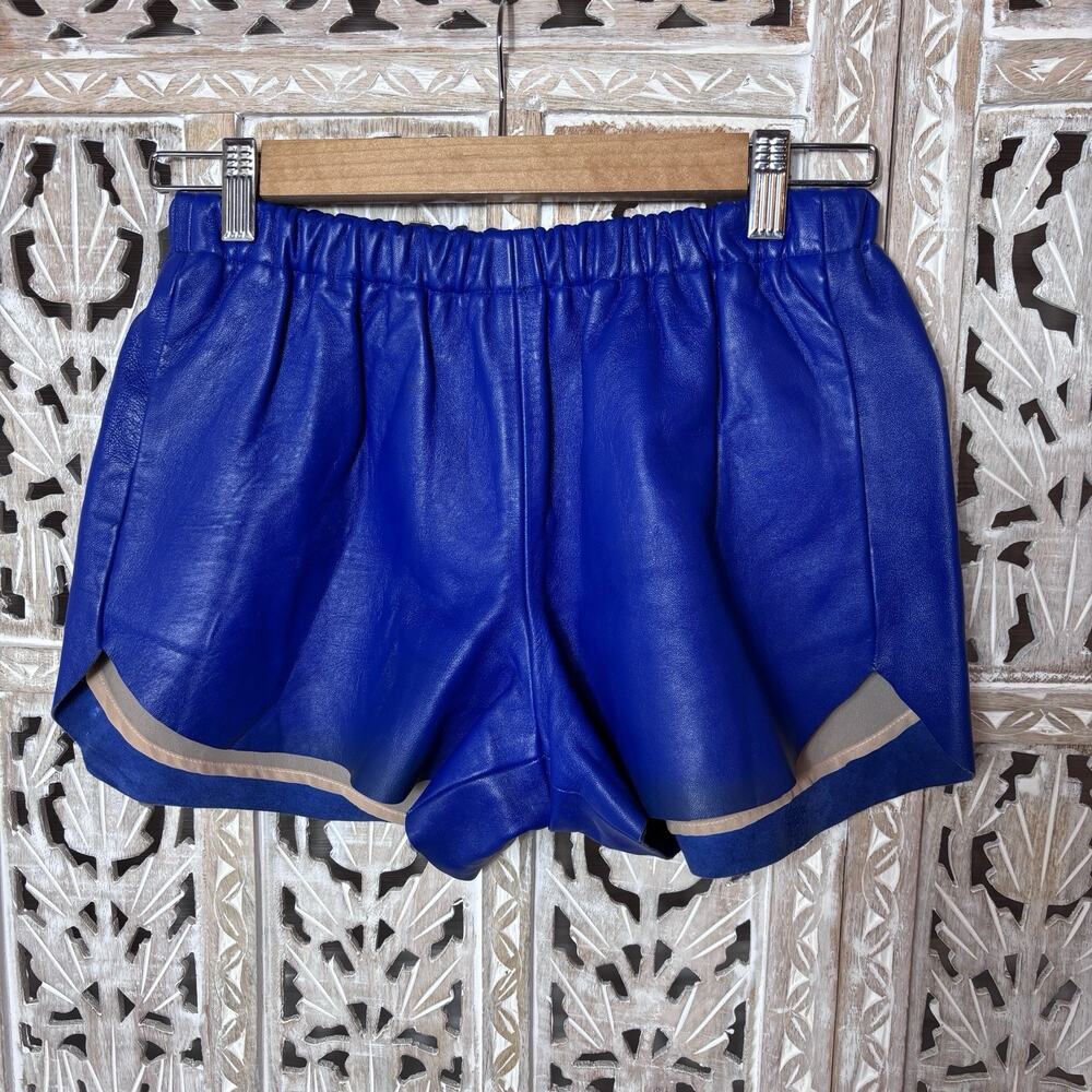 Genuine Leather Hot Pants Cobolt Blue horts Women Size S Luxe Going Out Party
